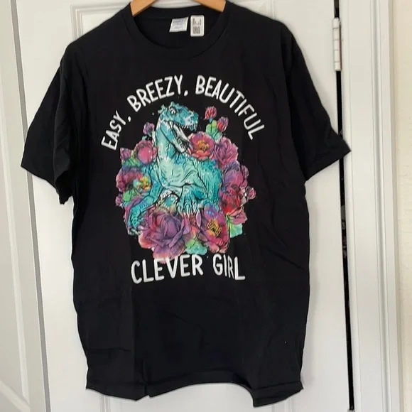 Tops Jurassic Park Easy Breezy Beautiful Clever Girl Shirt
